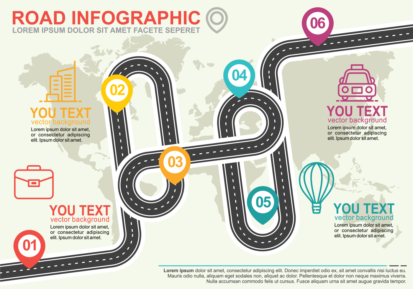 Road infographic template | Free Vector
