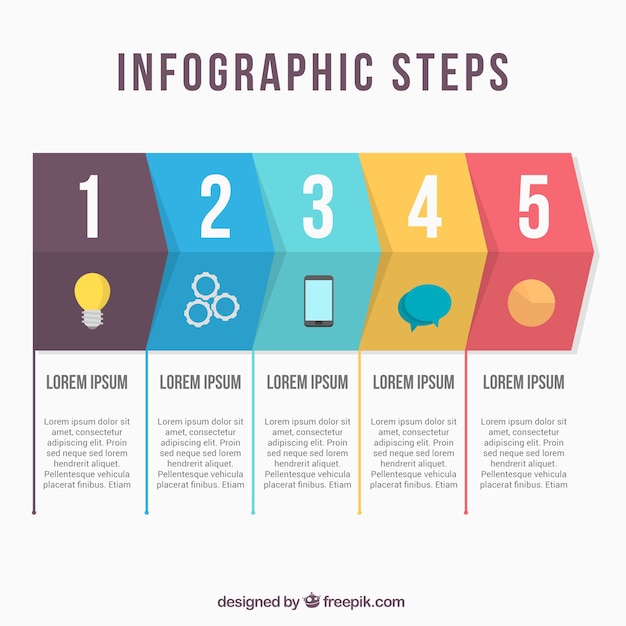 5 step chevron powerpoint infographic template | CiloArt