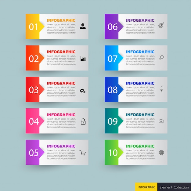 Infographic Template With Five Steps Stock Vector - Illustration of interface, chart: 89296445