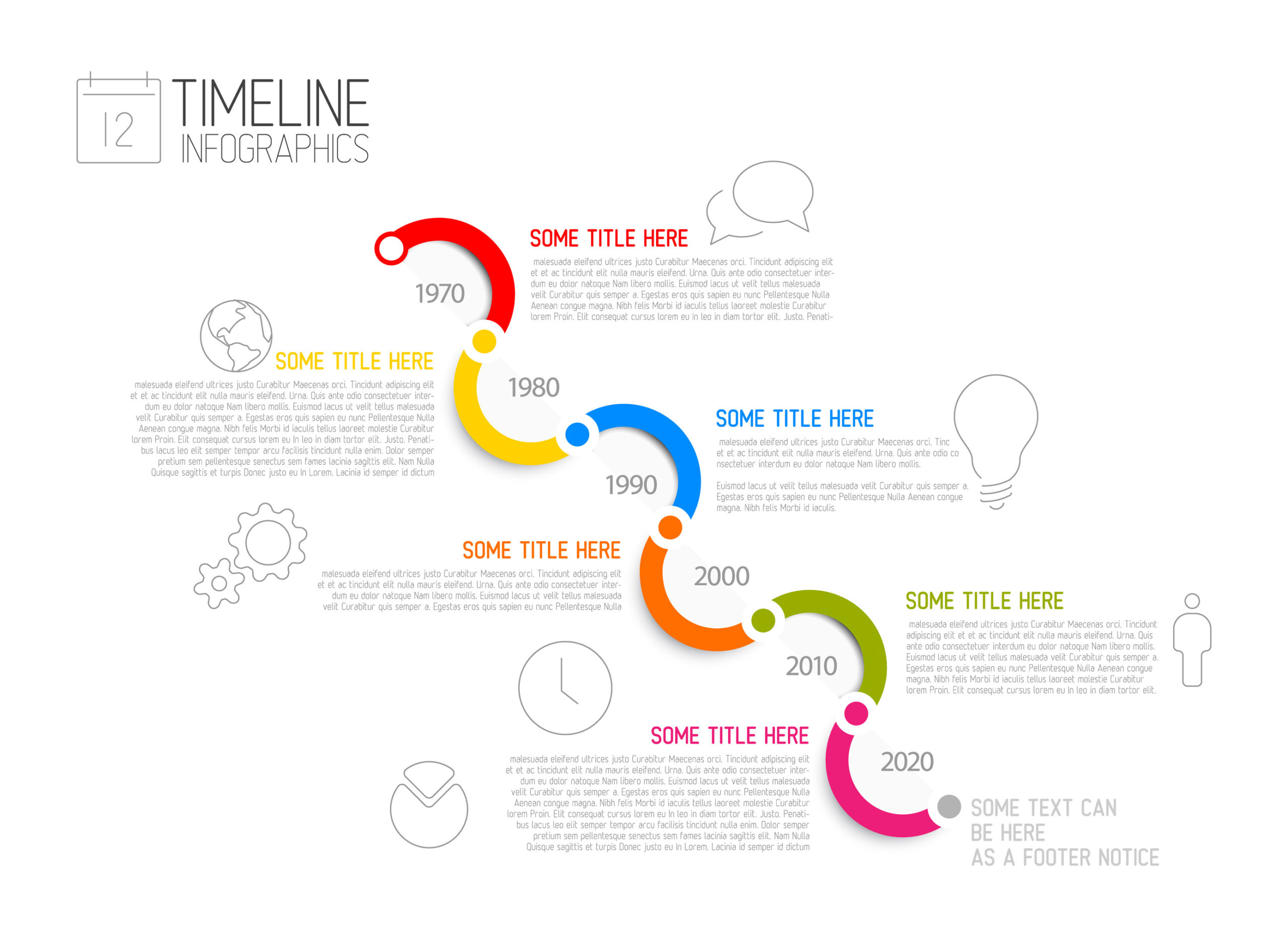 Modern Infographic Paper Timeline ~ Other Presentation Software Templates ~ Creative Market