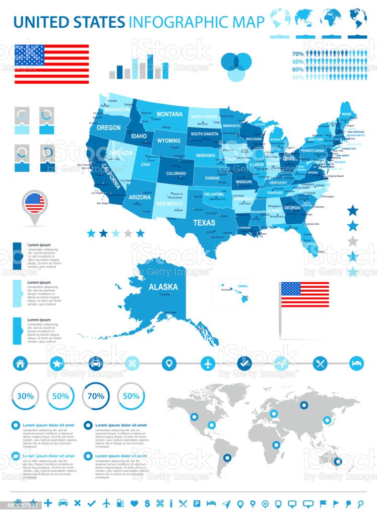 United States Powerpoint Map Infographic Presentation Diagram  My Product Roadmap