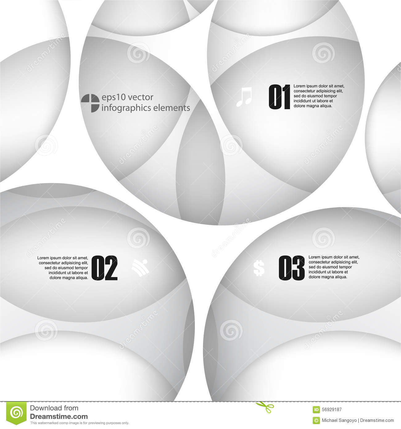 White Circles Infographics template vector 07 free download