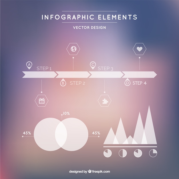 White Circles Infographics template vector 06 free download